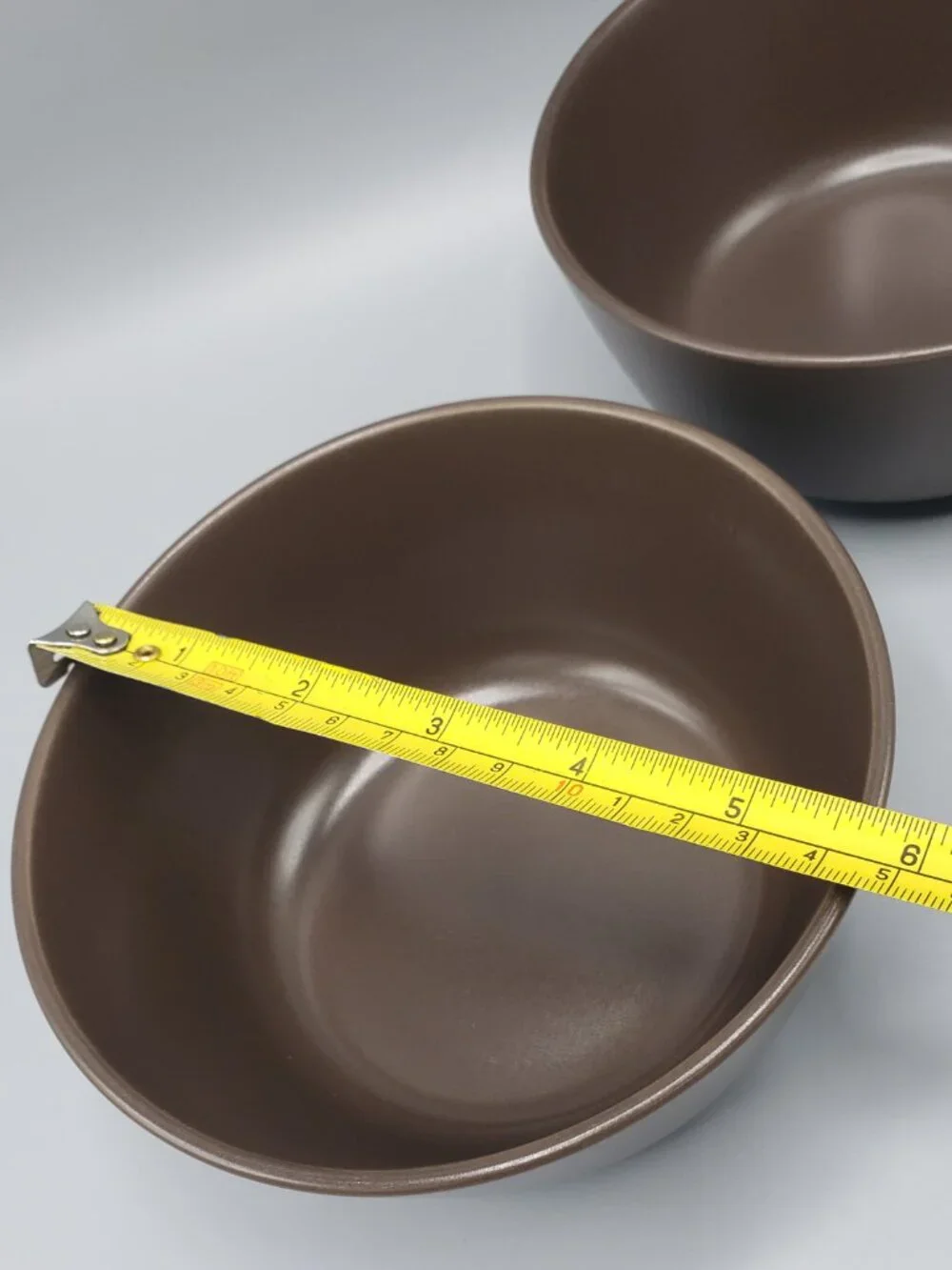 Set of 2 IKEA Dinera 12011 Matte Brown Round Cereal Soup Bowls 5-3/4